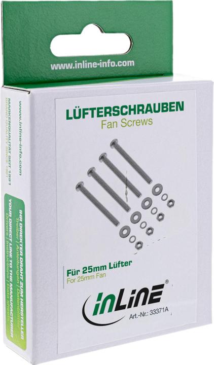 Produktbild InLine Lüfterschrauben Set für 25mm Lüfter, 4 Stück