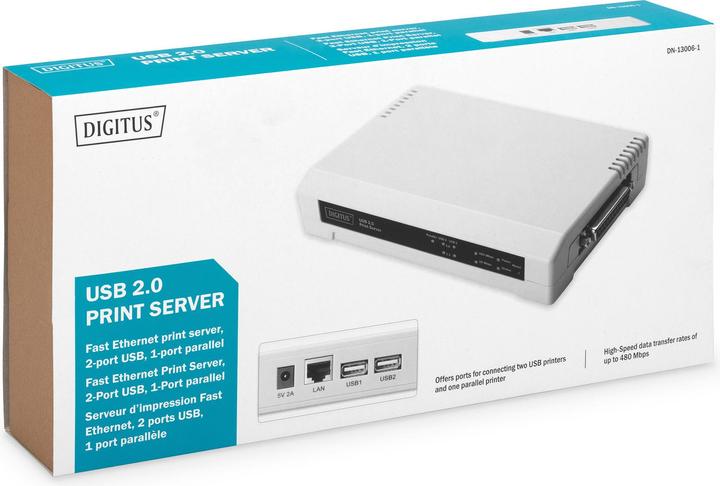 Actual product image Digitus 2+1 port print server