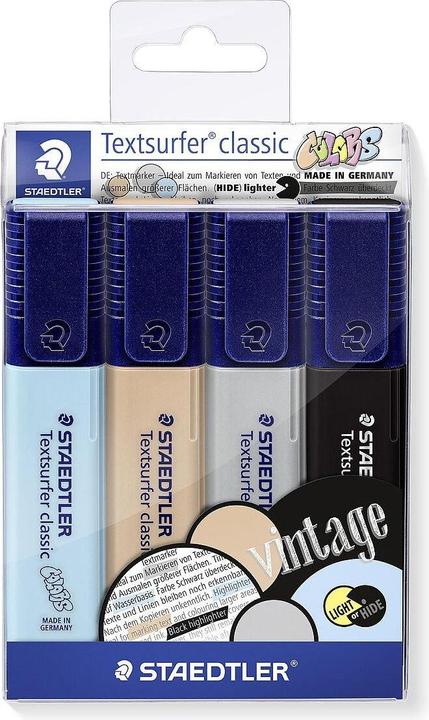 Produktbild Staedtler Textsurfer classic 364 C Textmarker (Himmelblau, Sand, Schwarz, Hellgrau, 5 mm, 4 x)