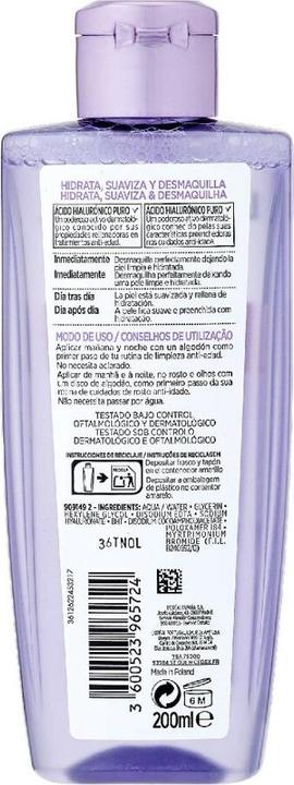 Actual product image L'Oréal Paris Loreal Paris - Filler micellar water with pure hyaluronic acid (Micelle water, 200 ml)