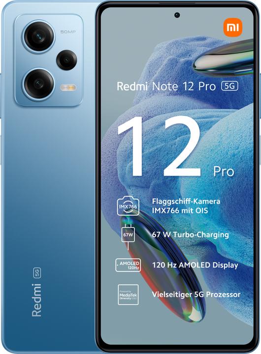 Productafbeelding Xiaomi Redmi Note 12 Pro 5G (8GB) (128 GB, Hemelsblauw, 6.67", Dubbele SIM, 50 Mpx, 5G)