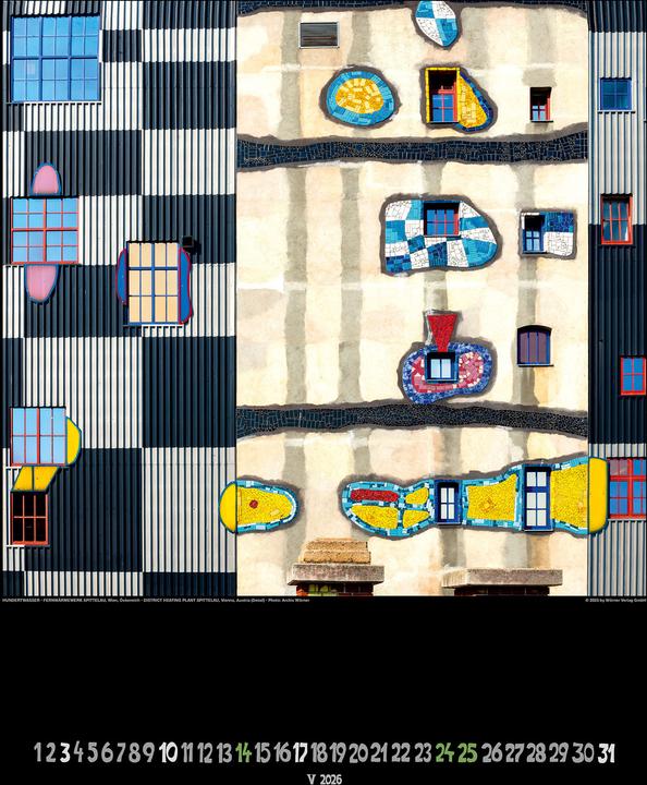 Produktbild Grosser Hundertwasser Architektur Kalender 2026 (65 x 49 cm, Harter Einband, Deutsch)