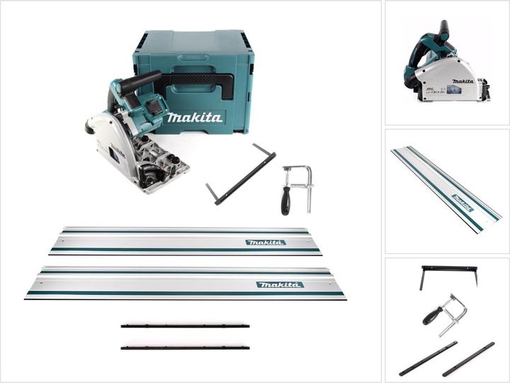 Productafbeelding Makita DSP 600 ZJ accu invalzaag 36V (2x 18V) borstelloos + 2x geleiderail + schroefklemmen +