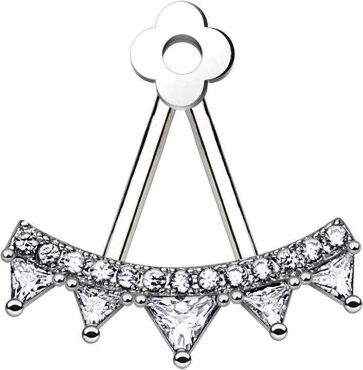 Immagine prodotto Star Piercing Orecchino Ear Jacket in argento con cinque triangoli di cristallo (Ottone)