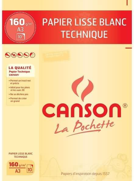 Produktbild Canson technisches Zeichenpapier, DIN A3, 160 g/qm, weiá (A3, Blanko)