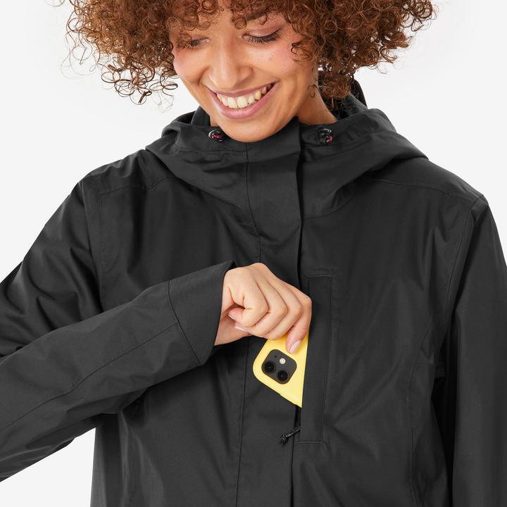Actual product image Quechua Wanderjacke Damen wasserdicht - NH500 schwarz (M)