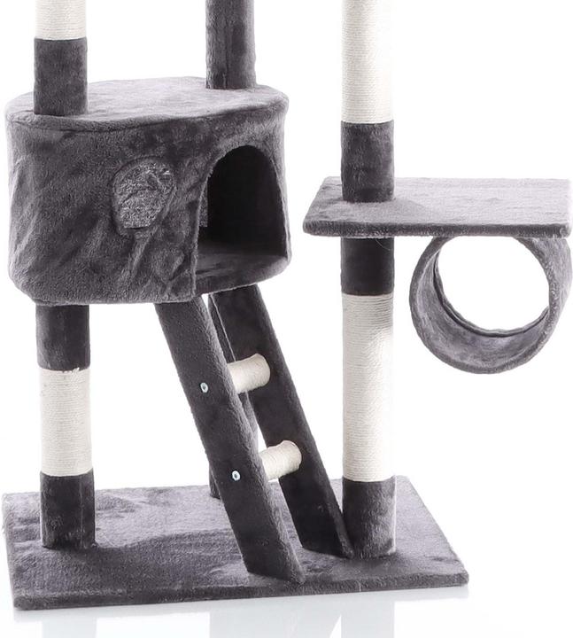 Actual product image Wiltec Cat Tree Scratching Post Climbing Tree 240-260cm in Dark-grey with Caves, Hammocks and Platforms (260 cm, Dark grey)