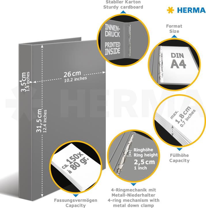 Actual product image HERMA A4 ring binder motif (A4, 35 mm, 1 Piece)