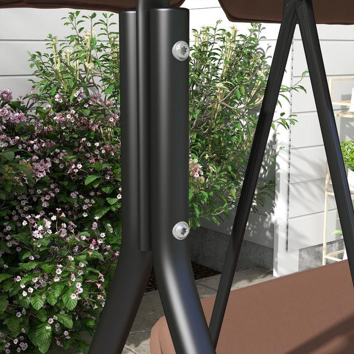 Produktbild Swisshandel24 Hollywoodschaukel 3-Sitzer mit Verstellbarem Dach, wasserabweisend bis 200 belastbar, für Garten, Ba