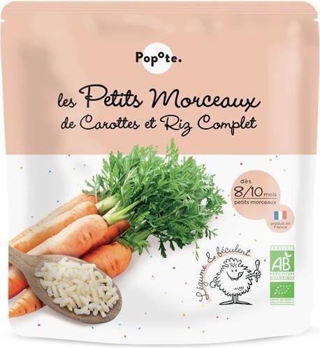 Produktbild Popote Die kleinen Stückchen - Karotten und Vollkornreis BIO (190 g)