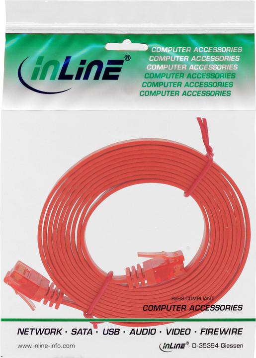 Produktbild InLine 1m Patchkabel flach, U/UTP, Cat.6 (U/UTP, CAT6, 1 m)