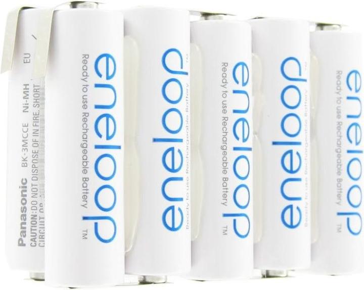 Actual product image Sanyo Eneloop 12 Volt Akku BK-3MCCE mit Lötfahnen (1 pcs., 2000 mAh, Battery + charger)