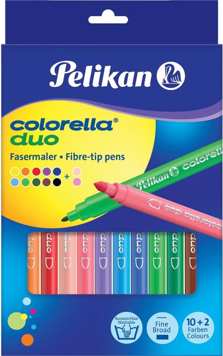 Pelikan Colorella Duo C407 Filzstift Fein Mehrfarben (e) (Sortiert, 12 x)