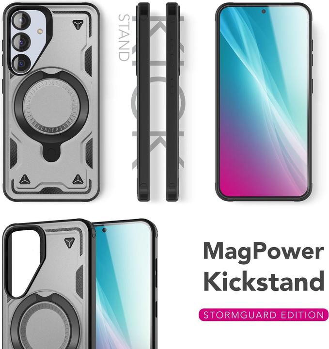 Image du produit Nalia Stormguard - Stossfeste Armor Ring Hülle für MagSafe - Military Kickstand Hardcase (Samsung Galaxy S25)