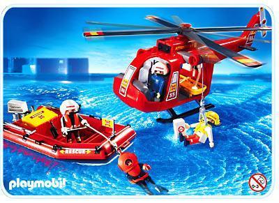 Actual product image Playmobil SOS helicopter with rescue boat (4428)