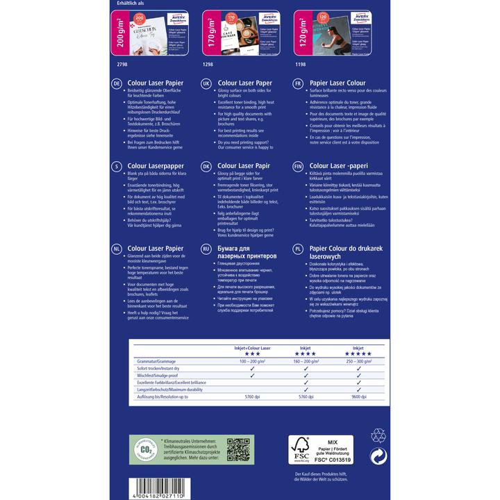 Produktbild Avery Superior Colour Laser Papier (170 g/m², A4, 200 x)