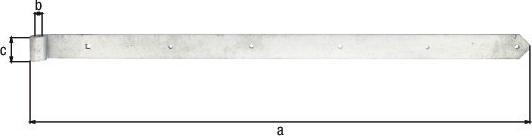 Produktbild GAH Ladenband Breite 60 mm Länge 1200 x 60 mm Stärke 8 mm Stahl feuerverzinkt Ø 20 mm abgerundet