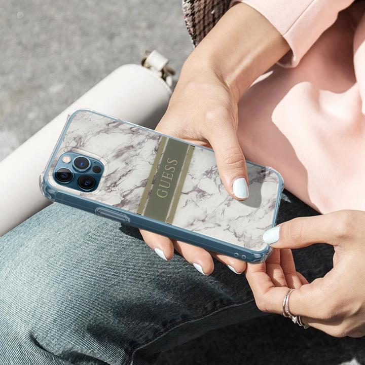 Actual product image Guess Hard Cover Marble Stripe with Strap (Apple iPhone 13 Pro Max)