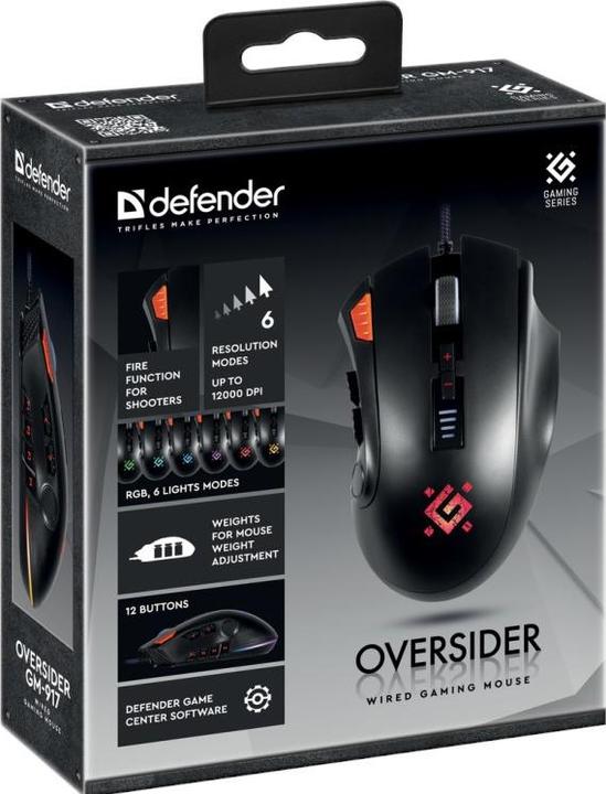 Produktbild Defender Oversider GM-917 RGB mouse (52917) (Kabelgebunden)