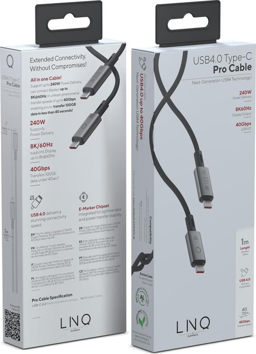 Produktbild LINQ Connects USB4 PRO CABLE -1.0M (1 m, USB 3.2 Gen 2x2)