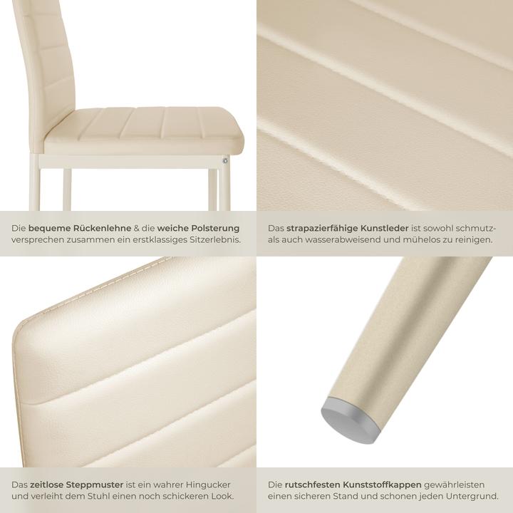 Produktbild tectake 4x Esszimmerstuhl