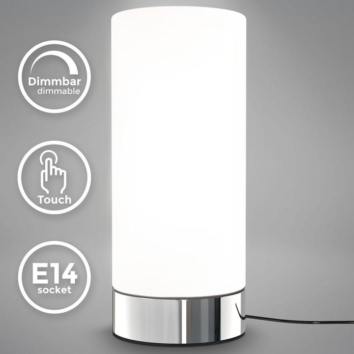 Immagine prodotto B.K.Licht Lampada da tavolo, bianco-cromo, 1xE14/40W max. escl. (E14)