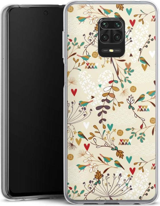Produktbild DeinDesign Silikon Hülle für Xiaomi Redmi Note 9 Pro Handyhülle Case Smartphone Schutzhülle Blumen Retro (Xiaomi Redmi Note 9 Pro)