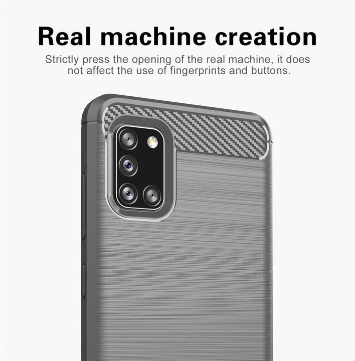 Produktbild Cadorabo TPU Ultra Slim carbon edelstahl Kombi Cover (Samsung Galaxy A31)