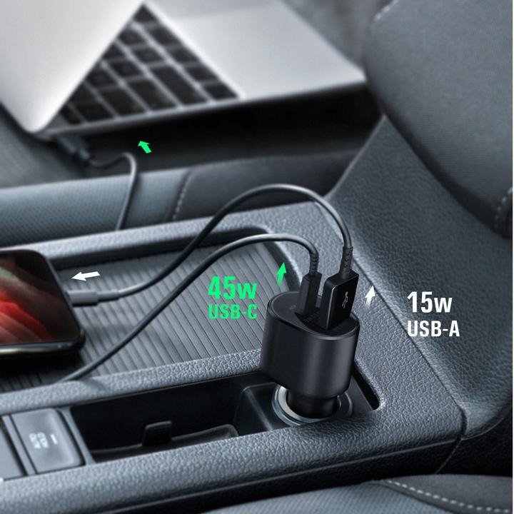Produktbild Samsung DUAL FAST CAR CHARGER 45W & 15W EP-L5300XB BLACK