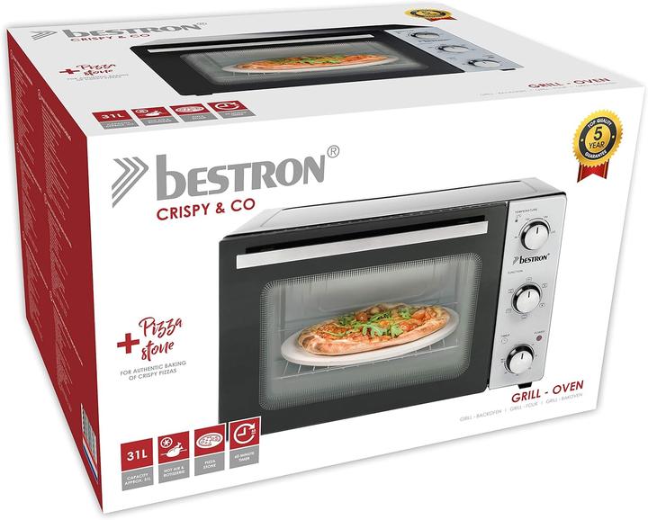 Image du produit Bestron Four gril avec tournebroche, pierre à pizza et fonction chaleur tournante