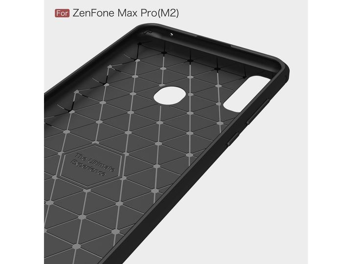Produktbild Screenguard Asus Zenfone Max Pro M2 Hülle Carbon Brushed Soft TPU (Asus Zenfone Max Pro (M2))