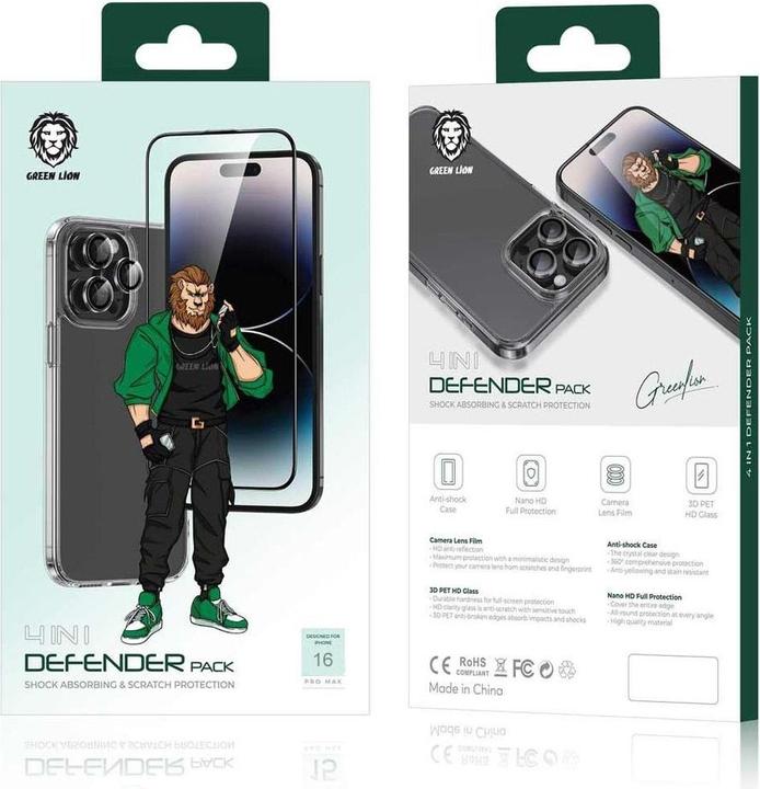 Produktbild Green Lion 4 In 1 Defender Pack - iPhone 16 Pro Max (Apple iPhone 16 Pro Max)