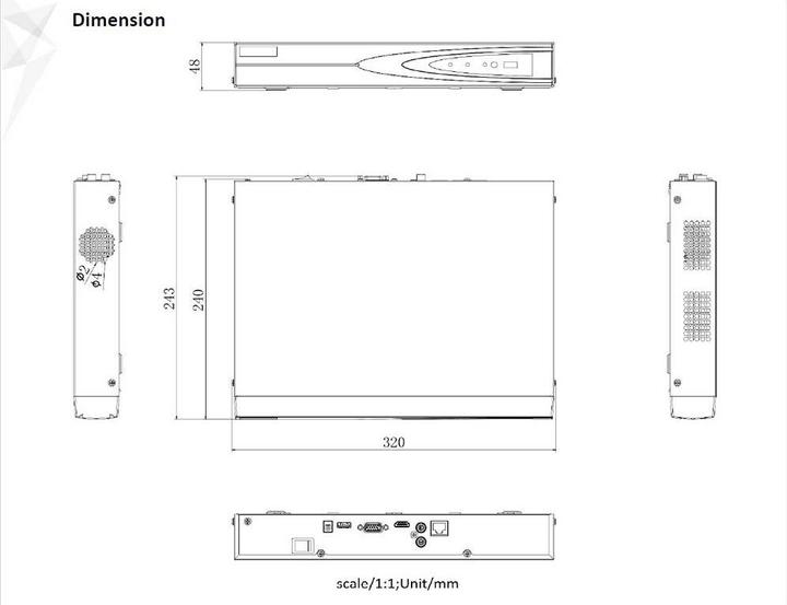 Actual product image Hikvision Network Recorder 4 Channel 1HDD DS-7604NI-K1C (Power supply)
