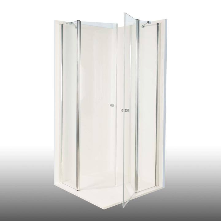 Produktbild Dusbad Duschkabine/ Duschabtrennung Vital 2 4tlg Pendeltür an Festteil / Eckdusche (75 cm, 75 cm, 202.50 cm)
