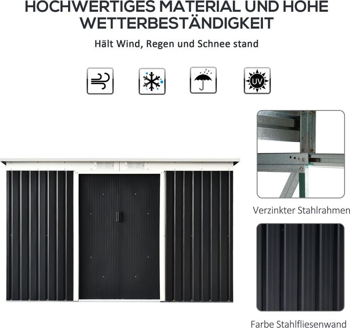 Produktbild Outsunny Geräteschuppen mit Schiebetür