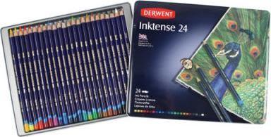 Image du produit Derwent Crayon de couleur Inktense Set 24 étui métallique (Multicolore, multicolore, 24 x)