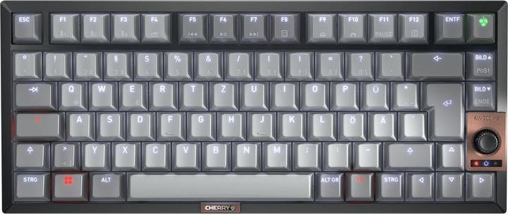 Produktbild CHERRY TAS Keyboard wireless MX 2A silent red LT DE SChwarz (DE, Kabellos, Kabelgebunden)