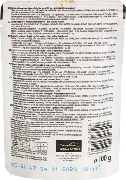 Nährwerte und Zutaten Dolina noteci 5900842014737 Hunde-Dosenfutter Ente Erwachsener 100 g (Adult, 1 Stk., 100 g)
