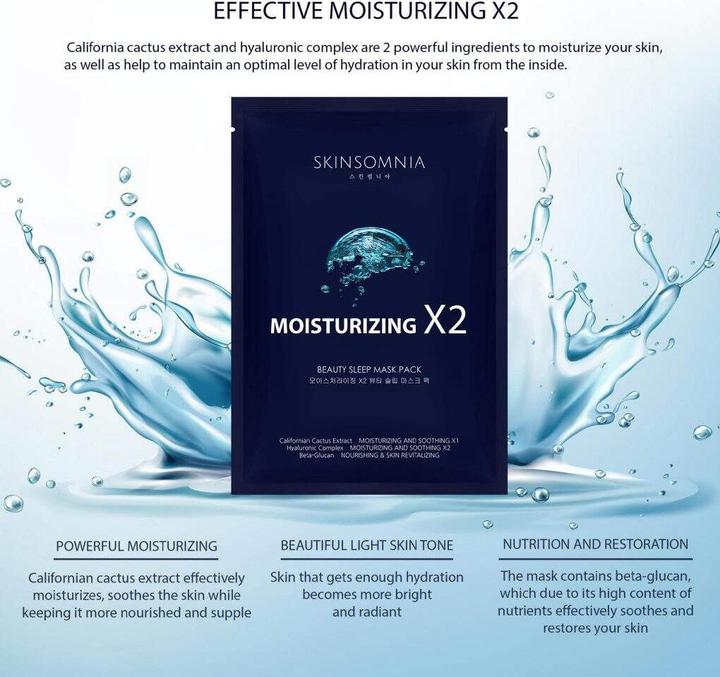 Immagine prodotto Skinsomnia Confezione di maschere idratanti X2 per il sonno di bellezza (28 ml)