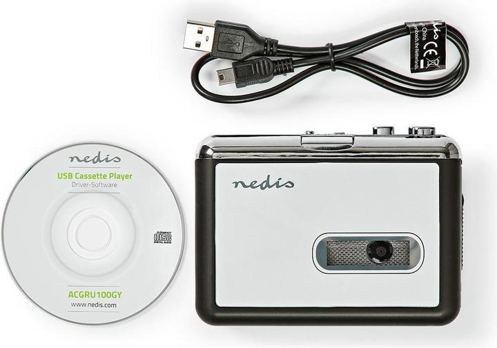Immagine prodotto Nedis Convertitore portatile USB da cassetta a MP3 - Converte le cassette in formato MP3 - Con cavo USB