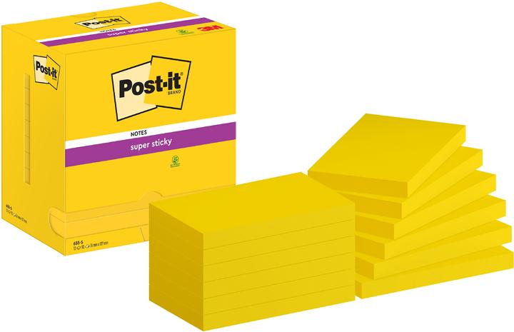 Actual product image Post-it Super Sticky Notes sticky notes, 127 x 76 mm, yellow (76 x 127 mm)