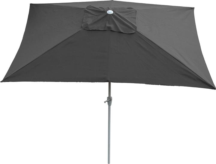 Actual product image Swisshandel24 Parasol, garden umbrella, 2x3m rectangular inclinable, polyester/aluminium 4,5kg - anthracite (1.92 m)