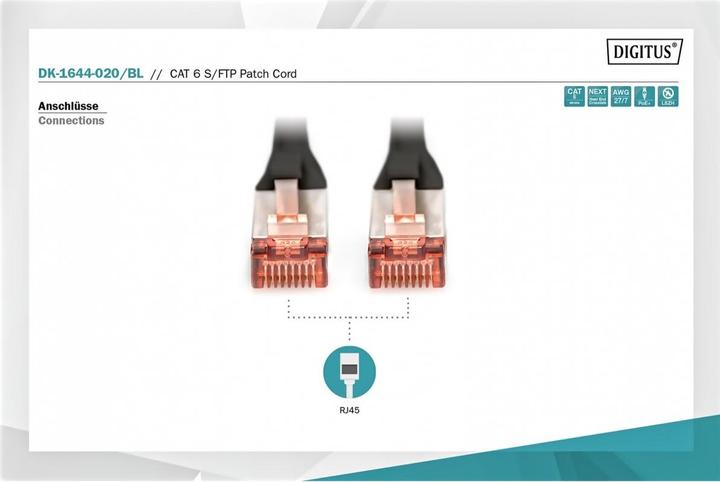 Actual product image Digitus Network cable (S/FTP, CAT6, 2 m)