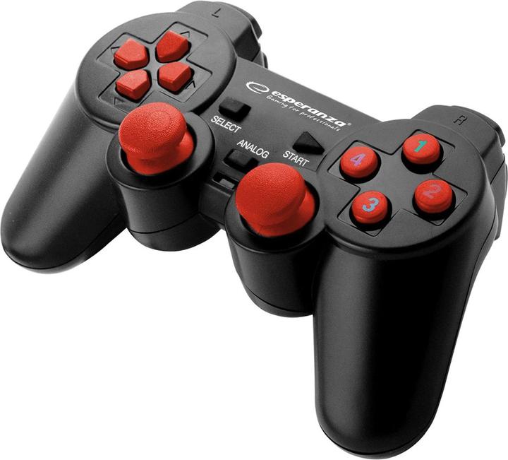 Actual product image Esperanza EGG102R Gaming Controller, USB 2.0 Gamepad Analog / Digital PC (PC)