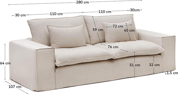 Produktbild Kave Home Anarela (3-Sitzer)