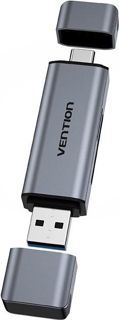 Immagine prodotto Vention Lettore di schede 2-in-1 USB 3.0 A+C - grigio (USB-C 3.2 Gen 1)