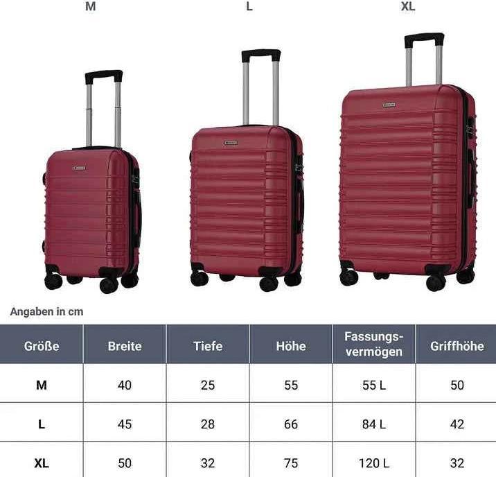 Actual product image Juskys 3-teiliges Hartschalenkoffer-Set mit 360° Rollen (120 l, M (50 - 90l), XL (from 140l))