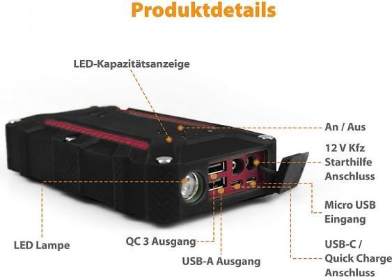 Image du produit Revolt ZX-3000-919 Powerbank et démarreur de voiture