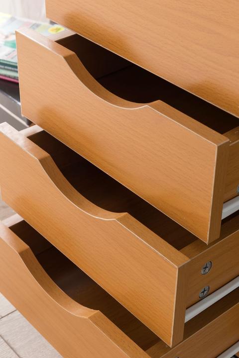 Actual product image FineBuy Roll container wood veneered beech