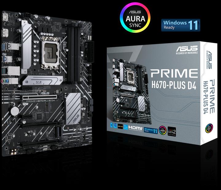 Actual product image ASUS PRIME H670-PLUS D4 (LGA 1700, Intel H670, ATX)
